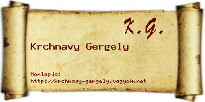 Krchnavy Gergely névjegykártya